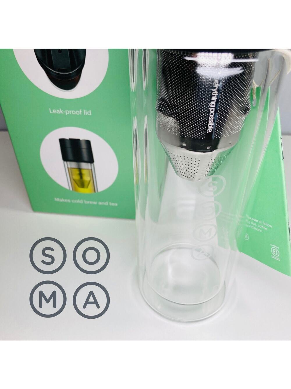 SOMA Brew Bottle 12 oz: Hot and Cold Brew Double-Wall BPA Glass